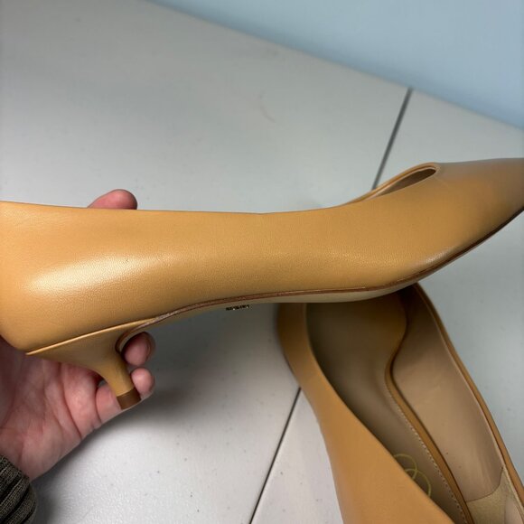 Sam Edelman Hazel Pointed-Toe Kitten Heel Pumps Soft Beige Leather Women’s Size - Picture 7 of 11